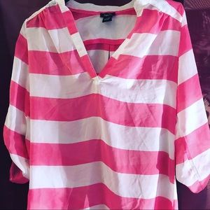 Pink/White Blouse